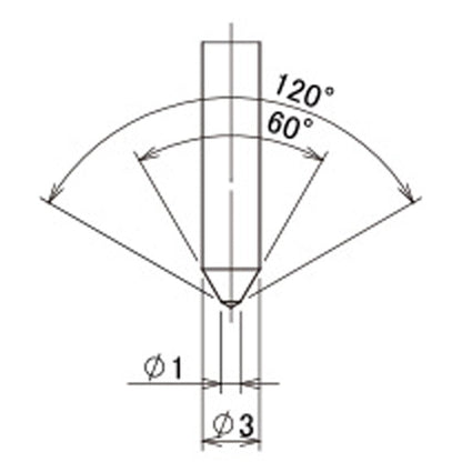 Carbide pin 120 degree tip diagram